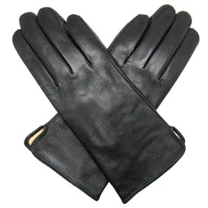 Womens super soft premium quality real leather classic gloves winter fully lined