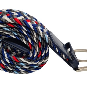 Cintura unisex di alta qualità, elasticizzata, con effetto fettuccia, resistente, elegante e casual Multi-red,grey,blue