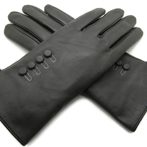 Nouveaux gants en cuir souple véritable de haute qualité pour femmes, entièrement doublés et chauds. image 9