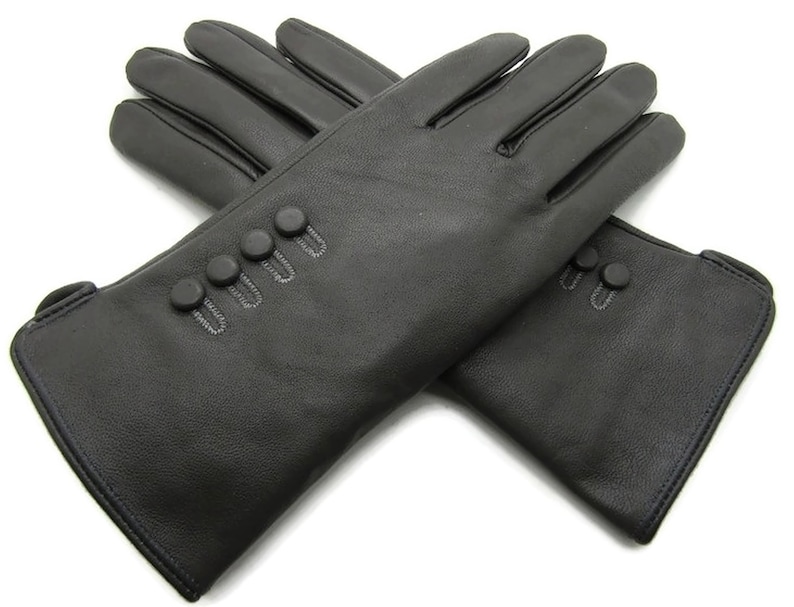 Nieuwe dames premium hoogwaardige echt zachte leren handschoenen volledig warm gevoerd. afbeelding 9