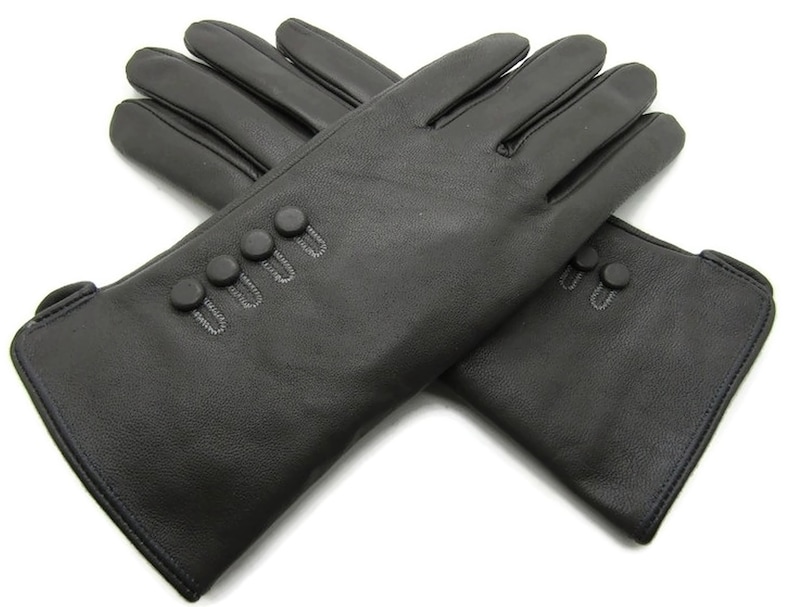 Nouveaux gants en cuir souple véritable de haute qualité pour femmes, entièrement doublés et chauds. image 9