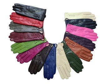 New premium high quality women's ladies genuine super soft leather gloves winter warm fully lined