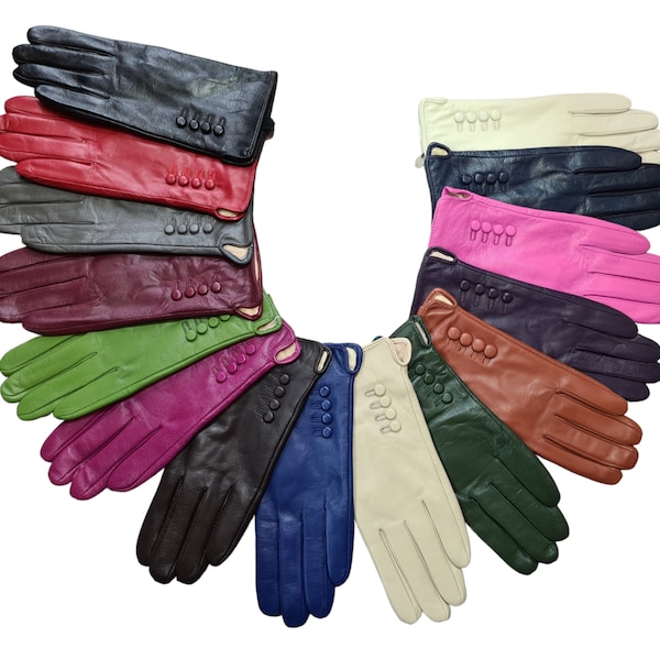 Nouveaux gants pour femmes de haute qualité en cuir véritable super doux pour l'hiver, entièrement doublés