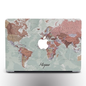 Hülle für Macbook Air 15 Hartschale Macbook Pro 13 Hülle Macbook Pro 15 Hülle Macbook Pro 14 Hülle Weltkarte Macbook M4 Hülle