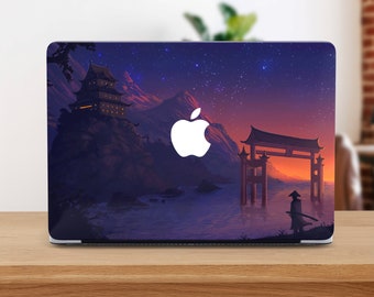 Macbook Case Samurai Macbook Air 13 Case Japanese Art Macbook Pro Case Aesthetic Nature Art Macbook Pro 14 Case Macbook M2 2023 Case Warrior