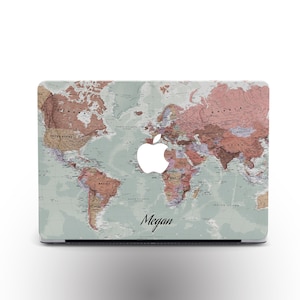 Macbook Air Case World Map Macbook M4 Hartschalen-Hülle Macbook Air M3 Case Macbook Pro 13 Case Macbook Pro 15 Case Macbook Pro 14 Case Map Mac Case