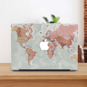 Custodia per Macbook Pro con mappa del mondo Custodia per Macbook Air 15 Custodia per Macbook 2025 M4 Custodia personalizzata per Macbook Pro 13 Custodia per Macbook Air 13 A3240 A3403 A3241