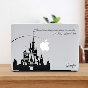 Cartoon Castle Macbook Air 15 Hülle Fantasy Kingdom Castle Macbook M3 Hülle Macbook A3113 Hülle mit benutzerdefiniertem Namen für Macbook Pro 14 Case Pro 13 16