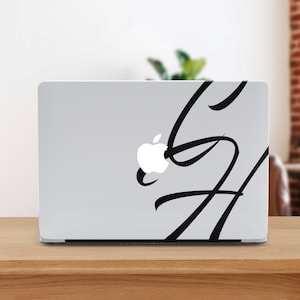 Duidelijk Macbook Case met monogram handgeschreven lettertype Monogram Macbook Air 13 Case Gepersonaliseerde Macbook Pro 13 Case Macbook Pro 16 Case M4 A3241