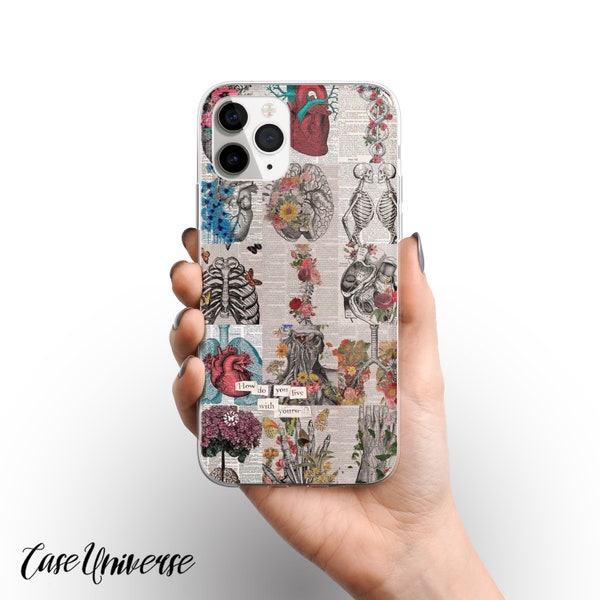 Anatomy iPhone 15 Pro Case Skeleton iPhone 14 Case Human Heart iPhone Mini 13 Case Bones iPhone 12 Case Medical Student iPhone 14 Pro Case