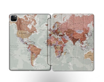 iPad 12.9 Case World Map iPad Air 5 Case iPad Stand Case iPad 2023 Case iPad Pro 11 Case Map iPad Case iPad 10.9 Case iPad Air 4 Case