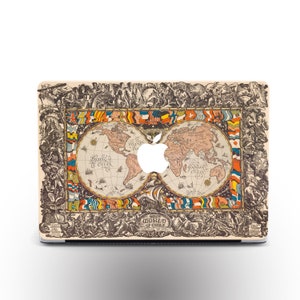 Coque Macbook Pro 13 carte du vieux monde, carte ancienne, coque Macbook Air 13, coque de protection pour Macbook Pro 14, carte, coque Macbook, coque Macbook M4