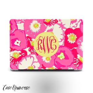 Gepersonaliseerde Macbook M4-hoes aangepaste Macbook Air 13-hoes Monogram Macbook harde hoes initialen Macbook A3114-hoes bloemen Macbook 2025-hoes
