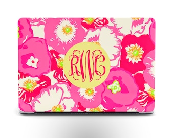 Personalized Macbook 14 Case Custom Macbook Air 13 Case Monogram Macbook Hard Case Initials Macbook A2779 Case Floral Macbook Air M2 Case