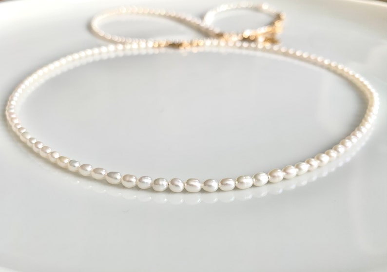 Handmade Freshwater Pearls Necklace Luxury Pearl Rice Choker
