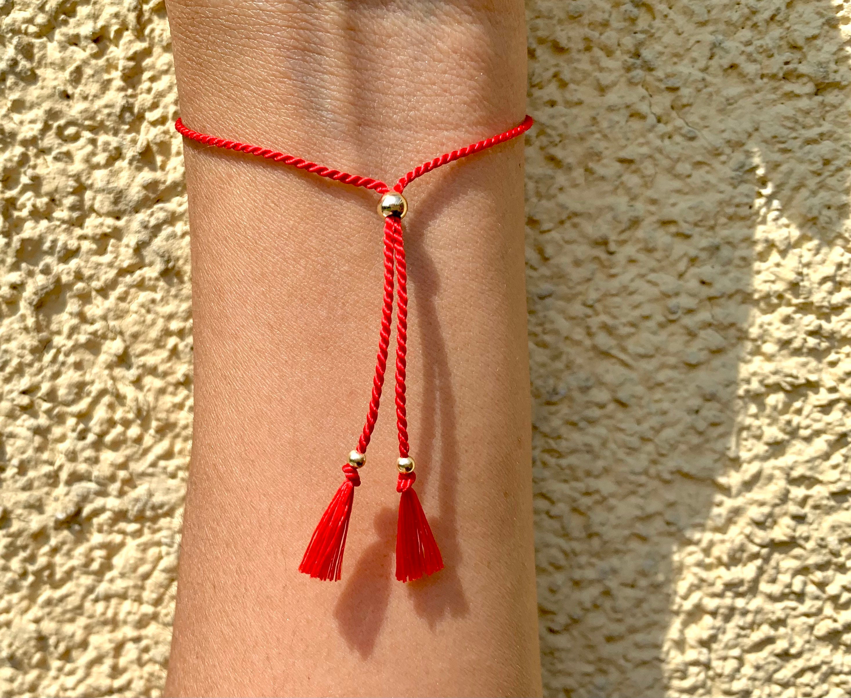 Red thread bracelet silk and gold filled bracelet silk and Etsy España