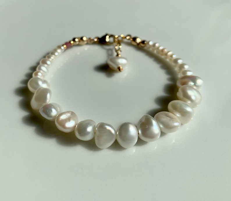 Rosa Bracelet Keshi Pearls Bracelet Keshi /& Rosa Turmaline.
