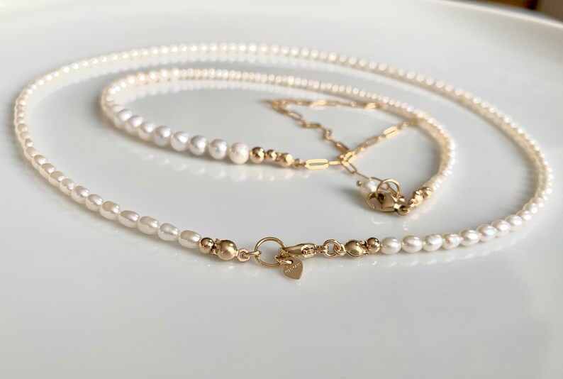 Handmade Freshwater Pearls Necklace Luxury Pearl Rice Choker