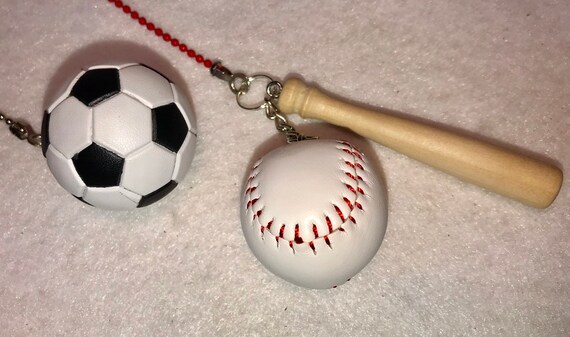 Soccer Ball Baseball Bat Softball Ball Ceiling Fan Pull Chain Light Pull Chain