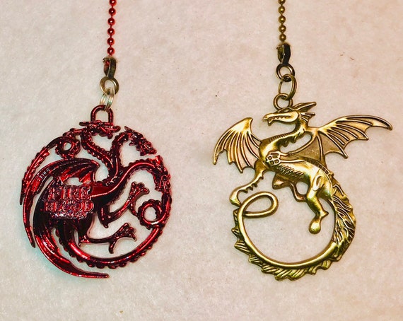 Game Of Thrones Red Dragon Ceiling Fan Pull Chain Light Etsy