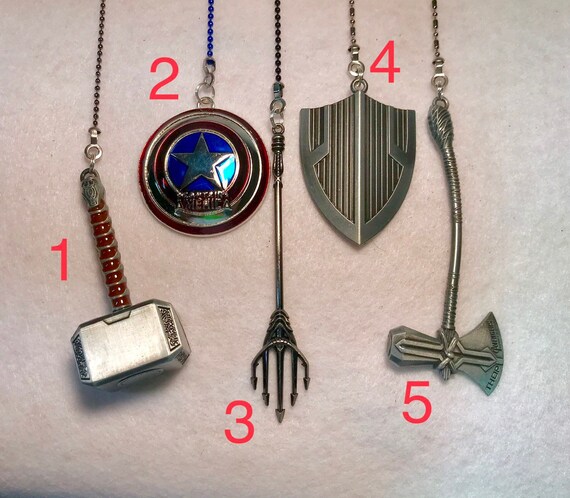 Marvel Avengers Thor Captain America Aquaman Weapons Punisher Superman Ceiling Fan Pull Chain Light Pull Chain