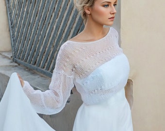 Pull en mohair, Pull de mariée en dentelle raccourci