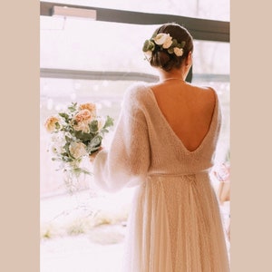 Pull en mohair, pull de mariée, pull portefeuille, cape de mariage image 1