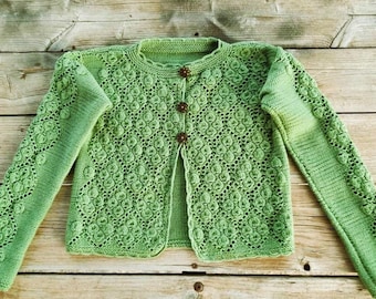 Cotton Cardigan, Girl's Toddler Sweater, Boho Jacket