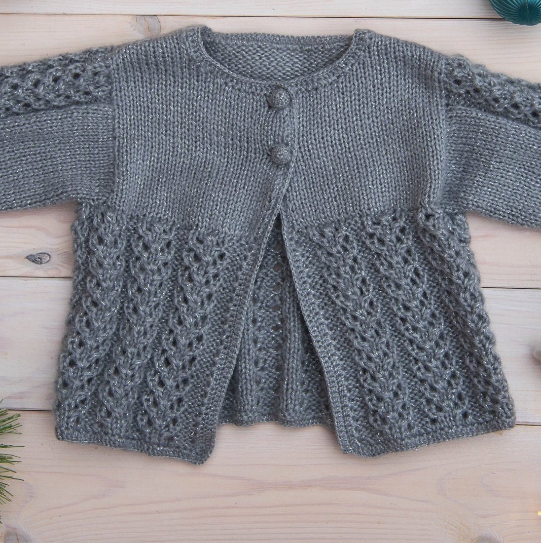 Girls Silver Cardigan Knit Sweater Toddler Cardigan Girls Etsy