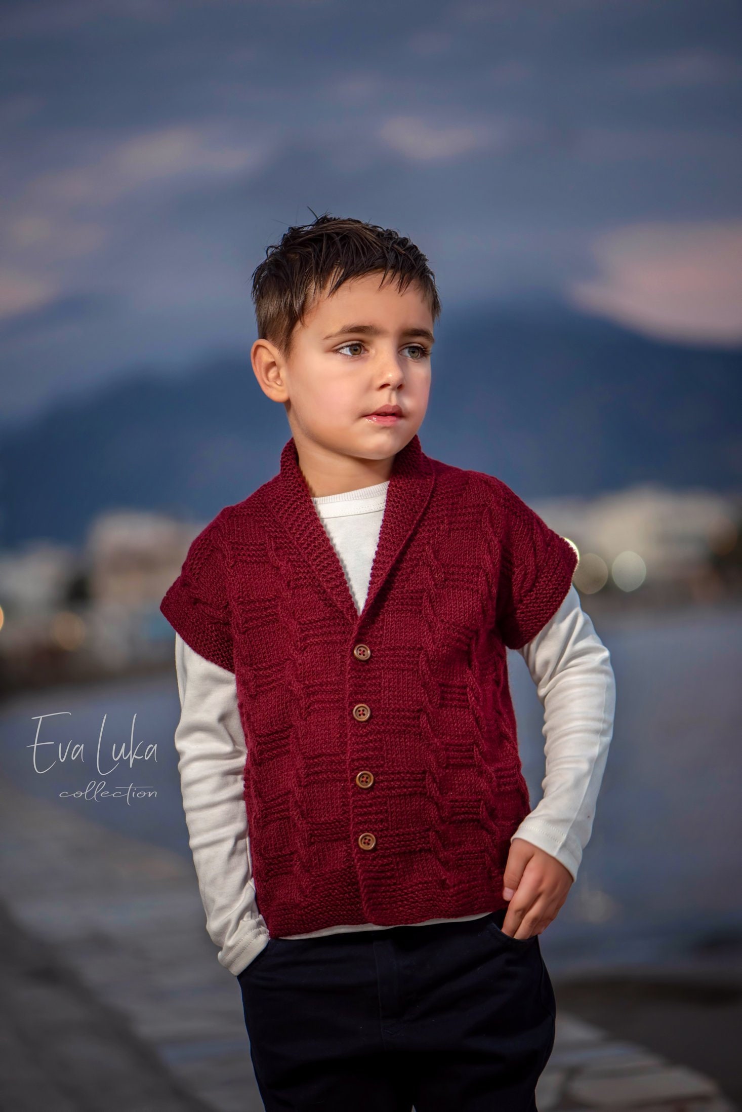 Baby boy red sweater vest discount