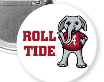 BIG AL Roll Tide Button Pin: University of Alabama, Officially Licensed (2.25")