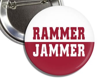 Rammer Jammer  Alabama Crimson Tide 2.25” Gameday Buttons Pins Badges