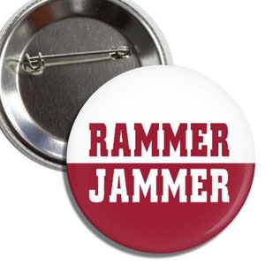 Rammer Jammer  Alabama Crimson Tide 2.25” Gameday Buttons Pins Badges