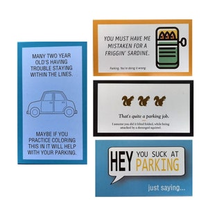 Funny Bad Parking Cards Set of 20 Perfect Gift for Stocking Stuffer, Gag Gift and Party Favor. image 8