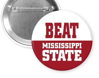 BEAT MISSISSIPPI STATE Alabama Football 2.25" Button Pin Badge