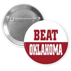 Insignia de botón de 2,25&quot; de fútbol de Alabama BEAT OKLAHOMA