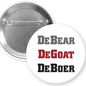 Insignia de pin de botón de De Bear, De Goat, De Boer Alabama Football Gameday de 2,25"