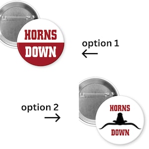 Horns Down 2.25&quot; Button Pin Badge