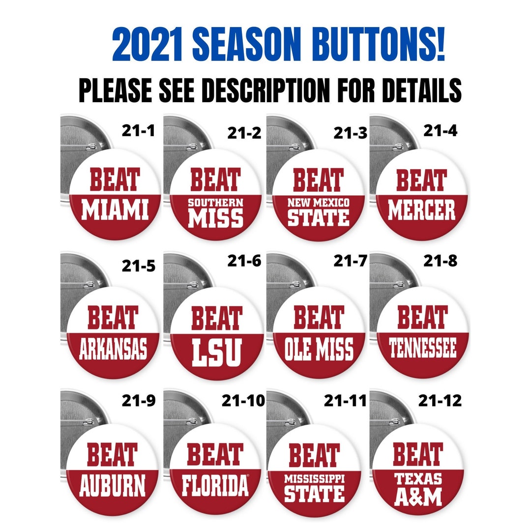 2021 Alabama Football Season BEAT 2.25 Button Pin Badge Etsy