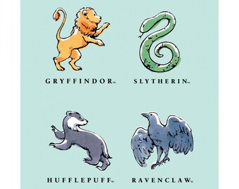Hogwarts Houses Gryffindor Ravenclaw Harry Potter Bandana Quilt Panel Fabric Panel Washable Free Shipping Hufflepuff Slytherin