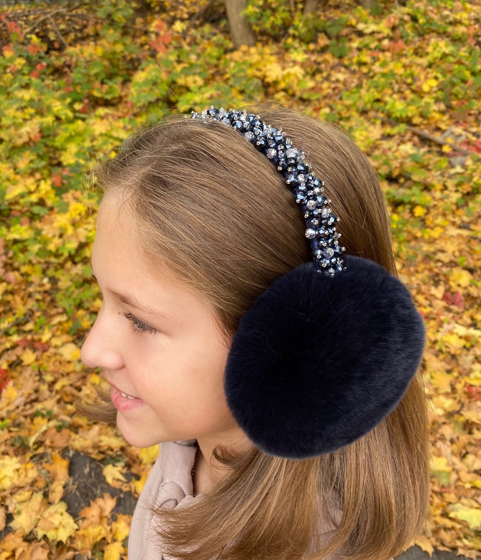 Warm Gray Earmuffs of Fur Mink for Women Etsy