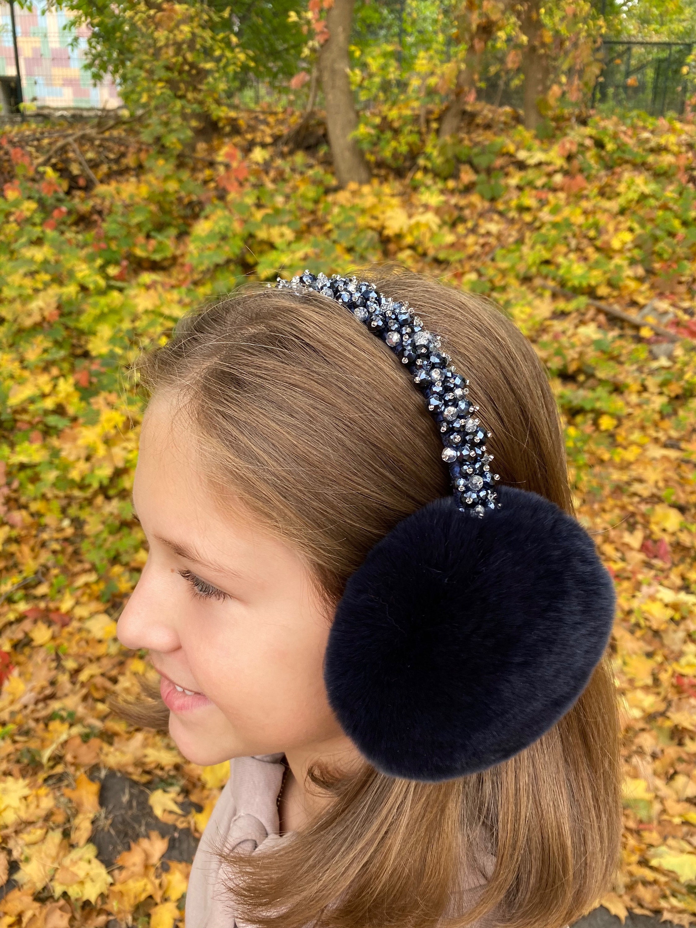 Warm earmuffs Crystals Rhinestone Fluffy ear muffs Gift for Etsy