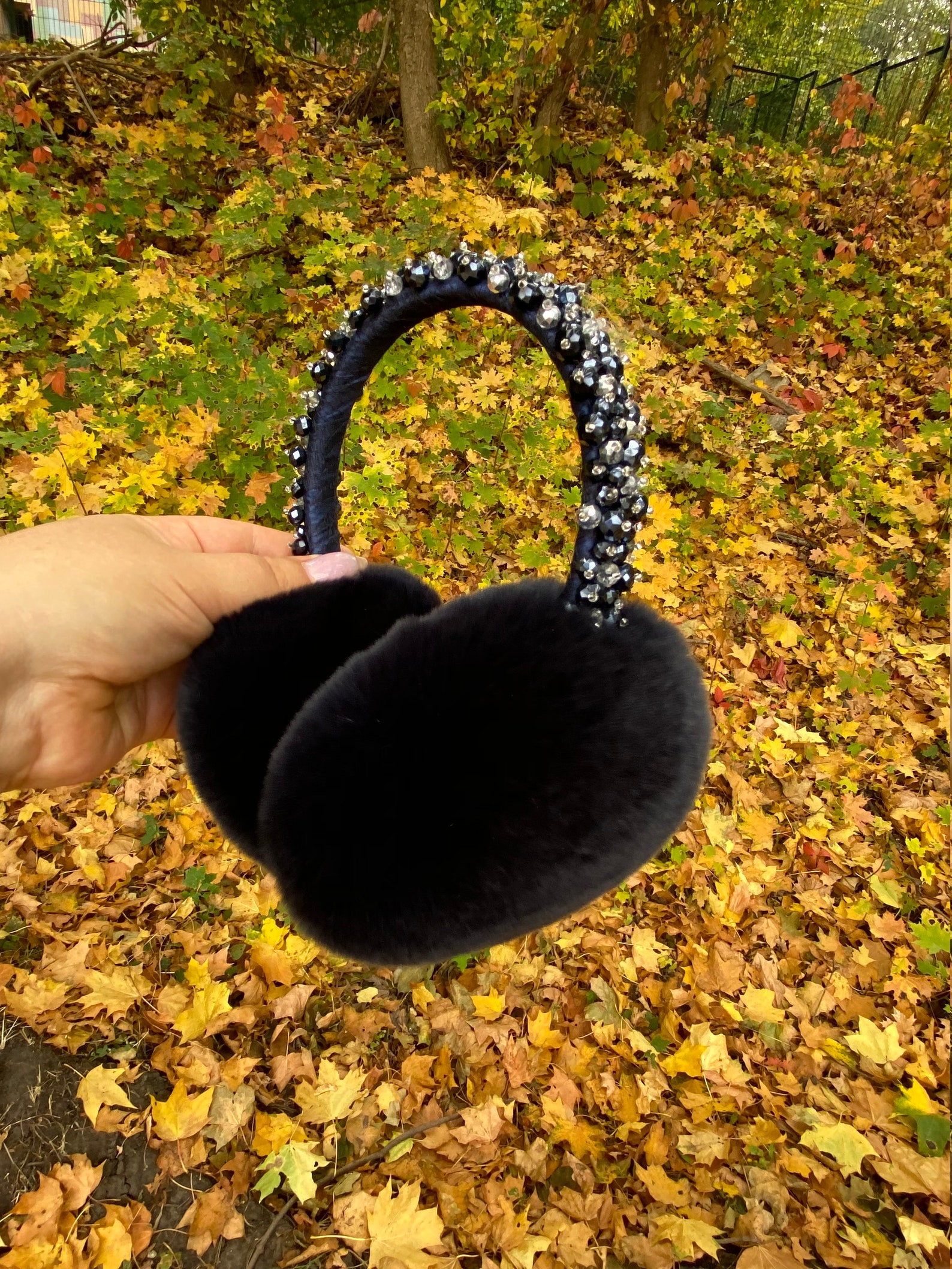 Warm earmuffs Crystals Rhinestone Fluffy ear muffs Gift for Etsy