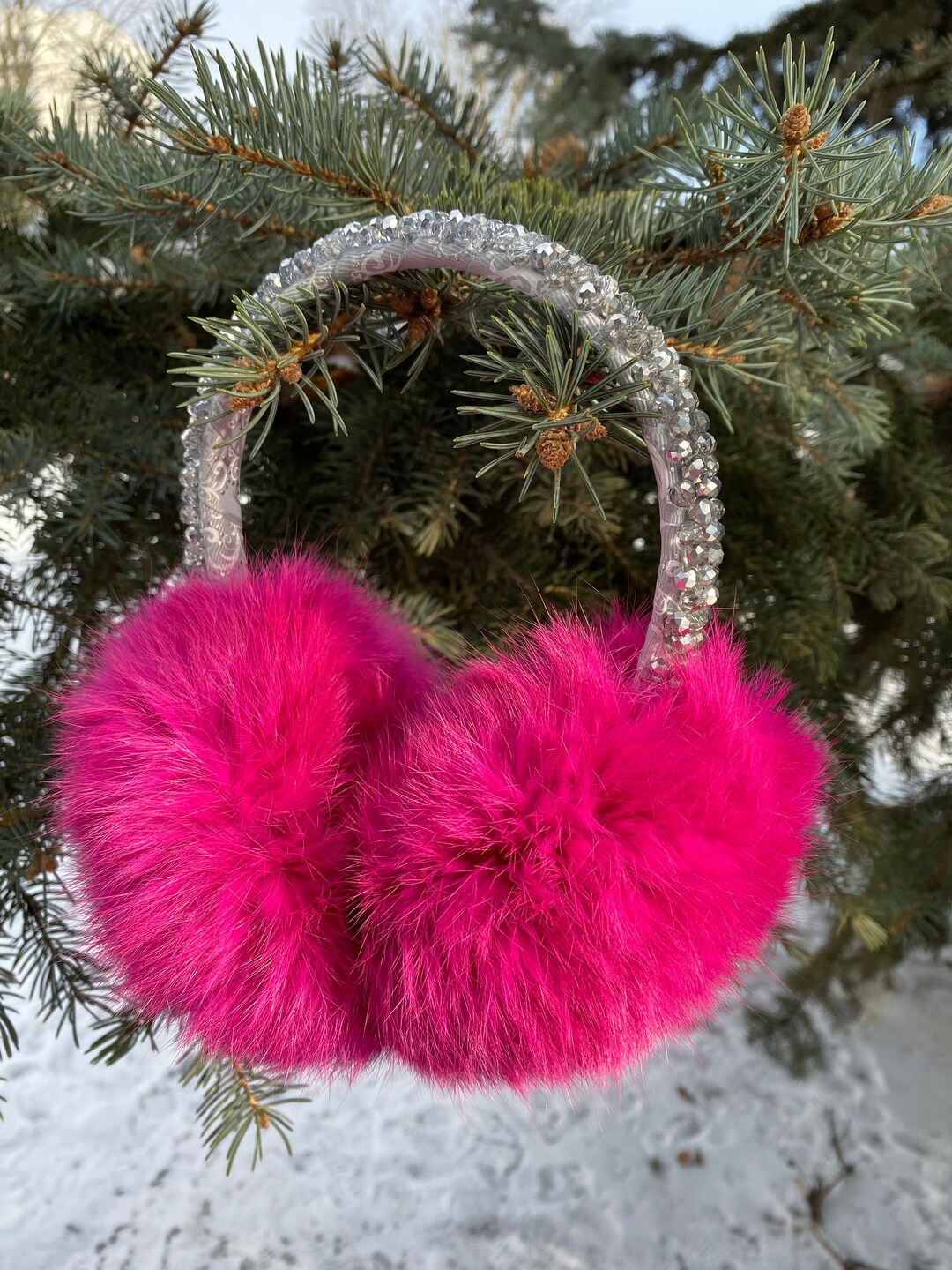 Crystals Rhinestone Fluffy Ear Muffs Gift for Women Earmuffs Etsy