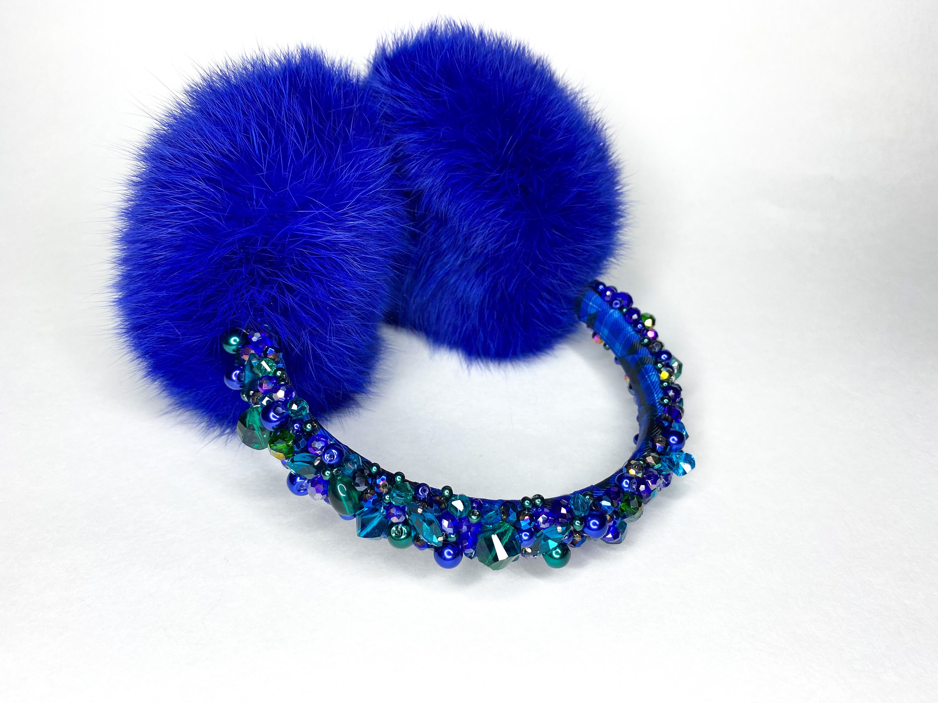 Warm White Earmuffs Crystals Rhinestone Fluff Ear Muffs Gift Etsy