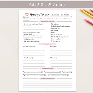 Happy Planner | Emotional First Aid Kit Checklist Printable | First Aid ...