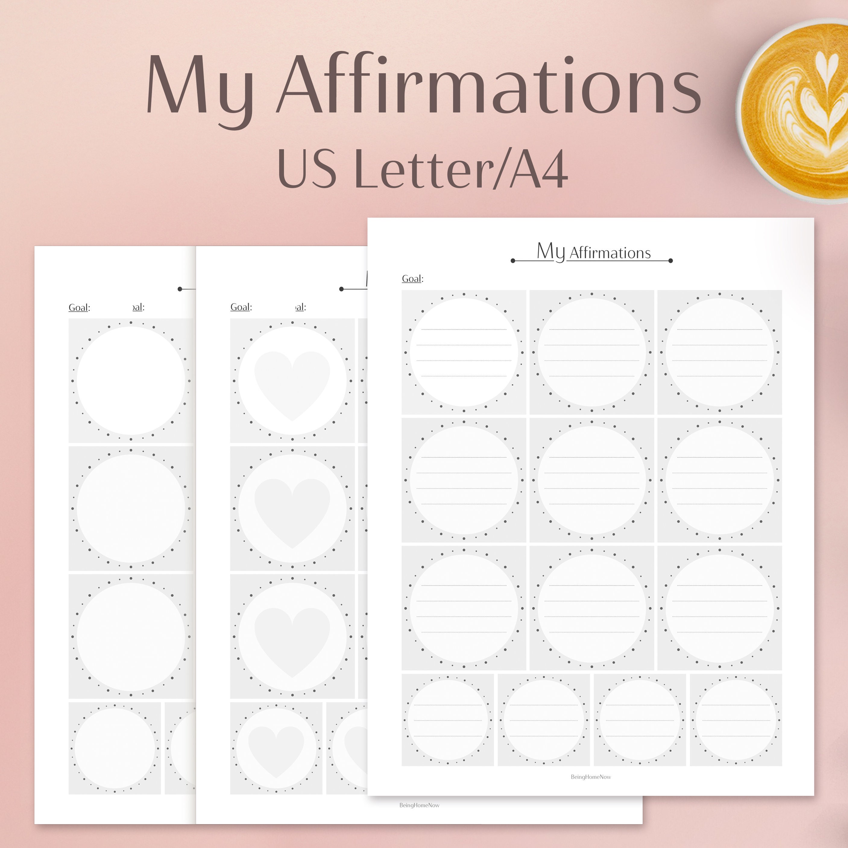 My Affirmations Printable | Mindfulness Planner | US Letter A4 | Daily ...