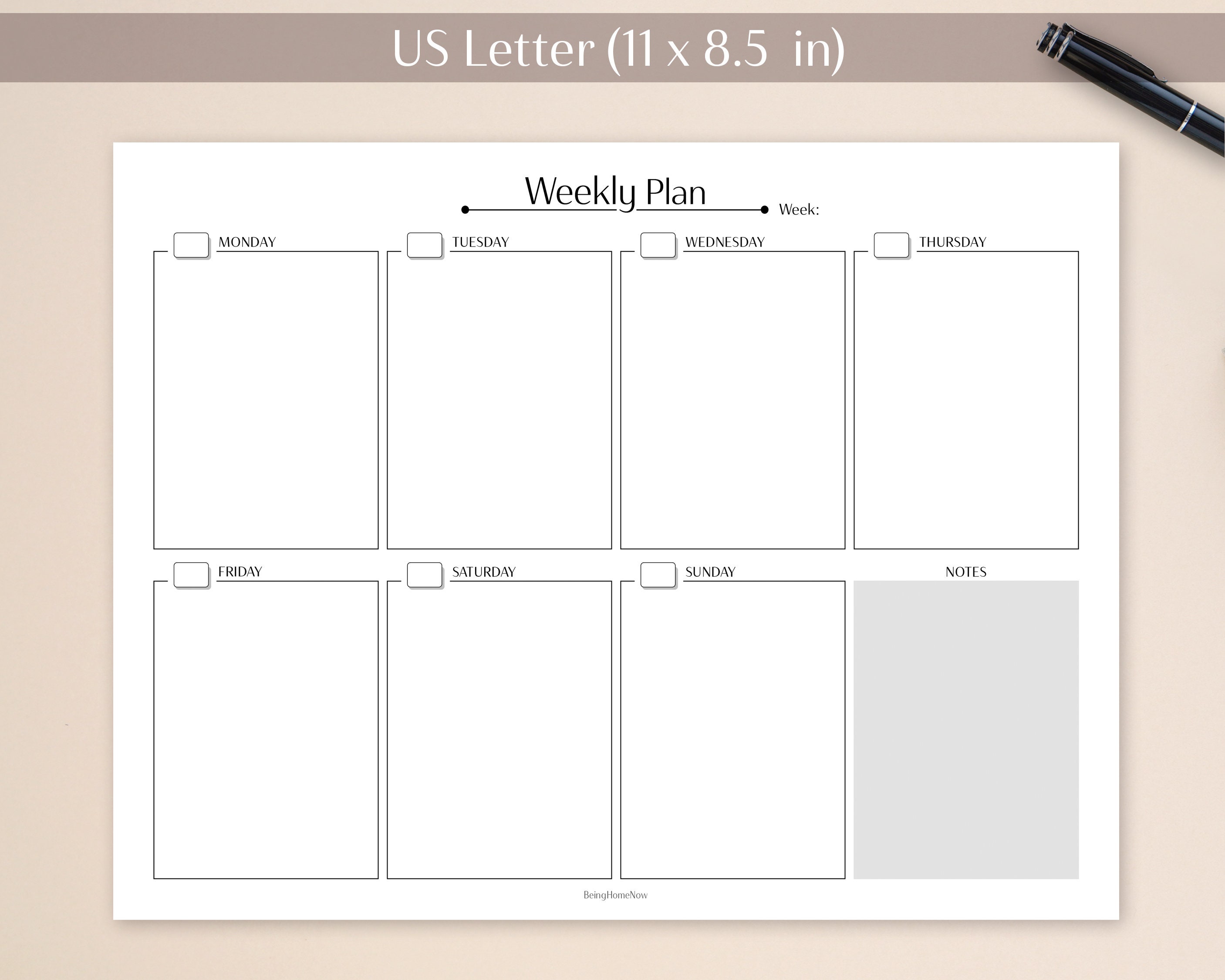 Weekly Planner Printable | US Letter A4 | Weekly TO DO List ...