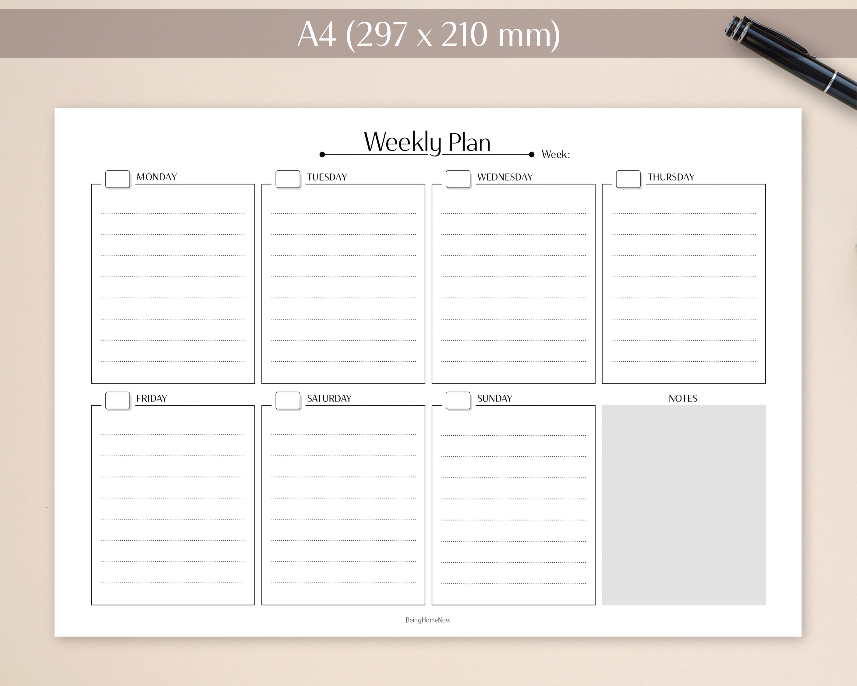 Weekly Planner Printable US Letter A4 Weekly TO DO List Productivity ...