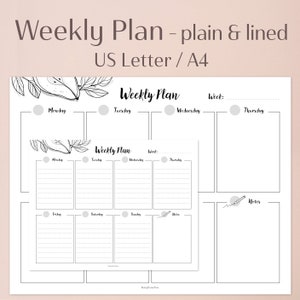 Weekly To Do List Printable | Weekly Organizer | Weekly Task | Minimalist Planner | Instant Download | PDF Planners